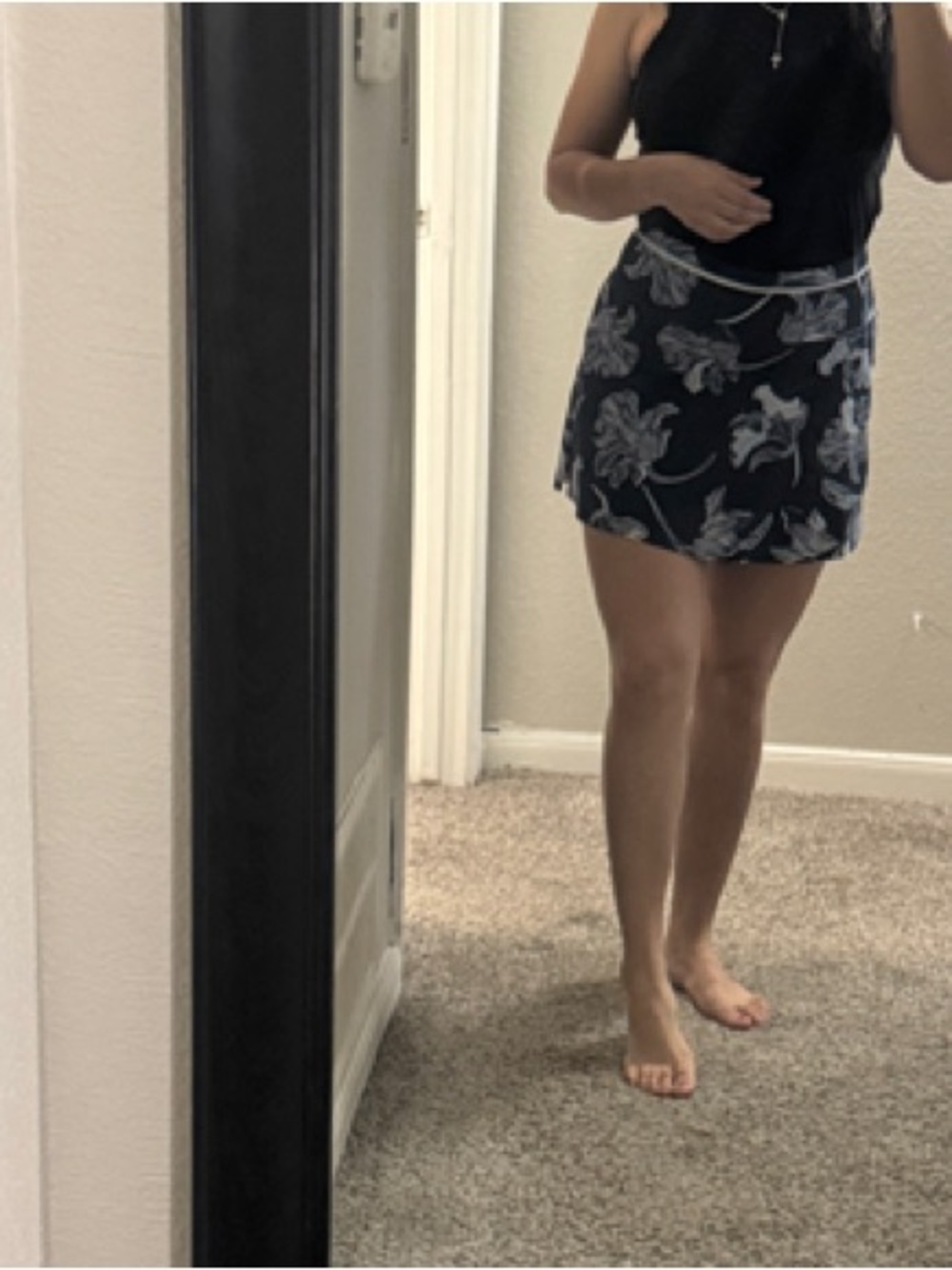 Athleta Navy Blue Floral Skort